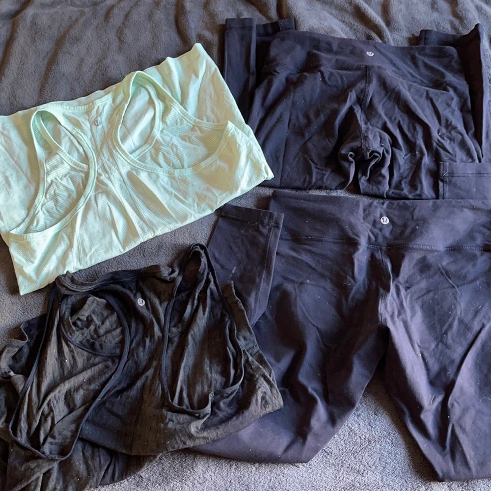 LOT of 2 Lulu Lemon tanks and leggings.